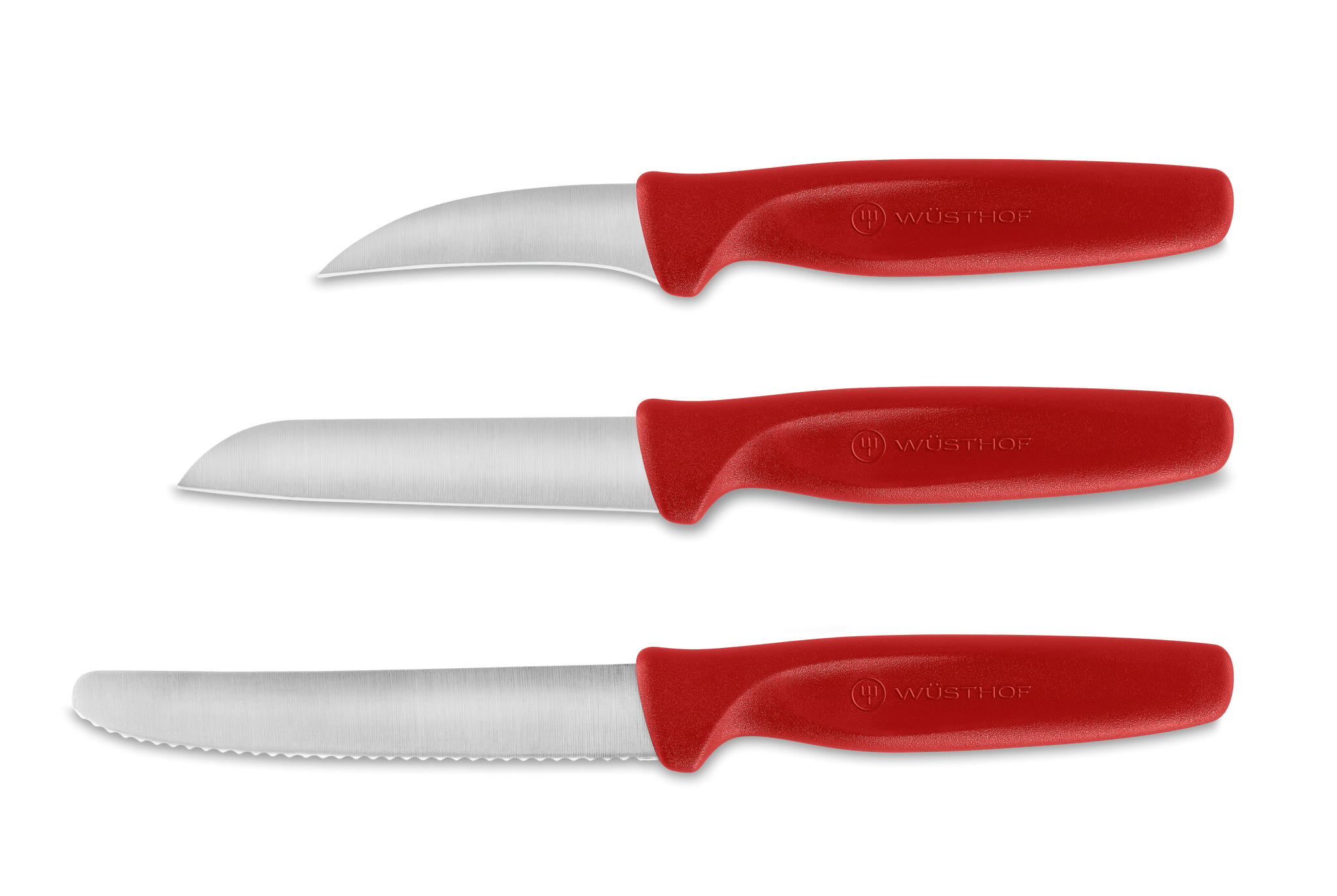 3-Piece Paring Knife Set, Red